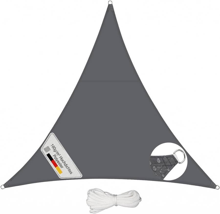 Sonnensegel Dreieck – Testsieger Sunula Dreieck 3×3×3 m, Anthrazit