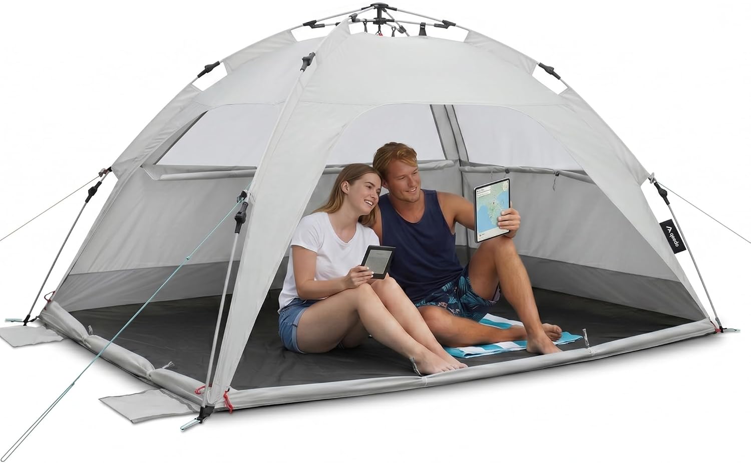 Strandmuscheln Familie – Testsieger qeedo Quick Palm UV80