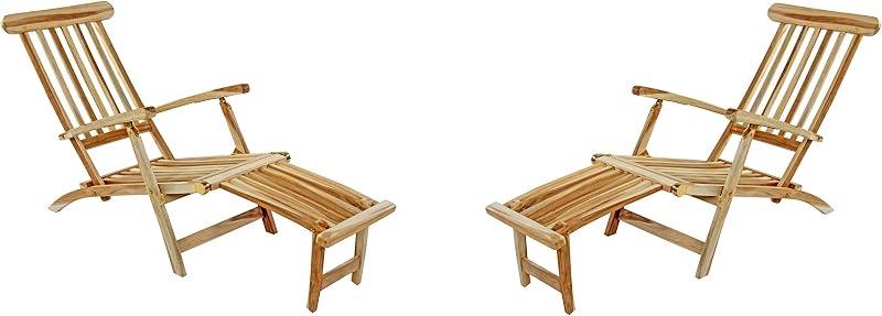 Deckchair Teak – SAM 2er Set Gartenliege Puccon