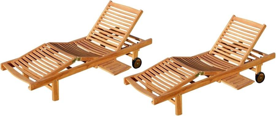 Teak-Gartenliege – AS-S 2X Cozy Teak-Sonnenliege