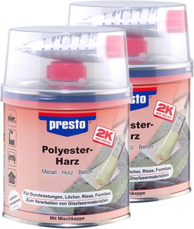 Polyesterharz – Testsieger presto Polyesterharz 2× 250 g (600429)