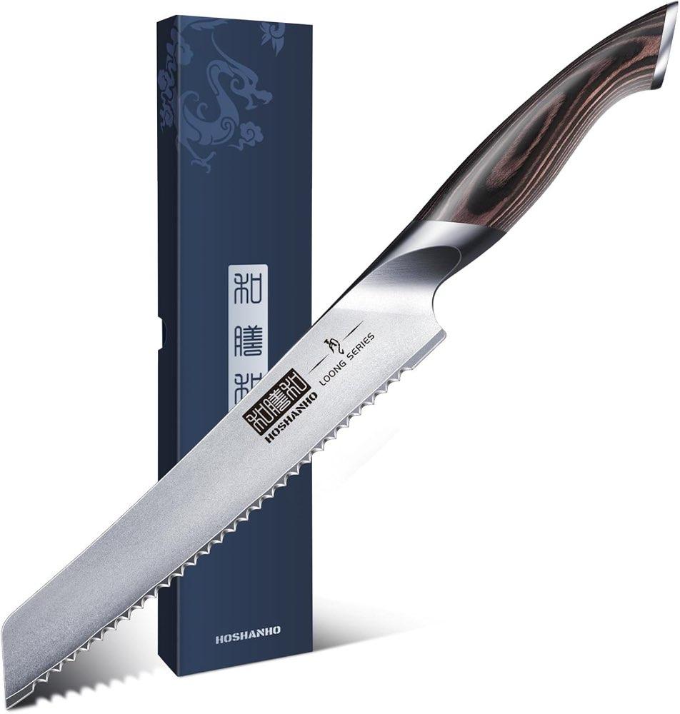 HOSHANHO Brotmesser 20 cm Wellenschliff