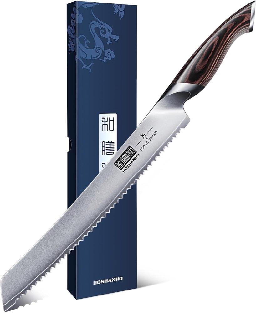 HOSHANHO Brotmesser 25 cm Wellenschliff