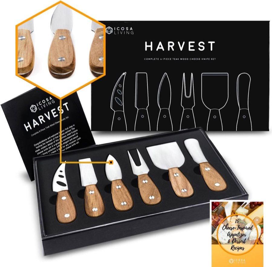 ICOSA Living Harvest Käsemesser-Set Teak