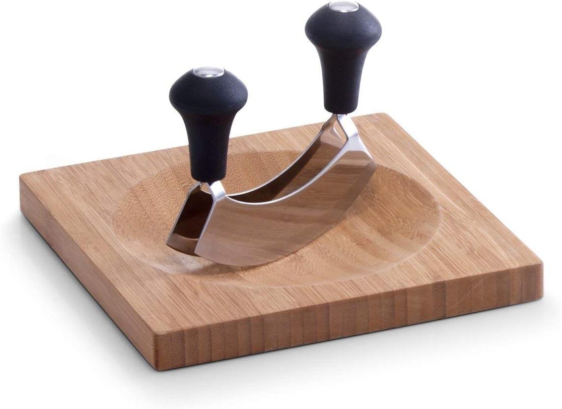 Zeller Present Zeller Kräuterbrett mit Wiegemesser 20x20 cm