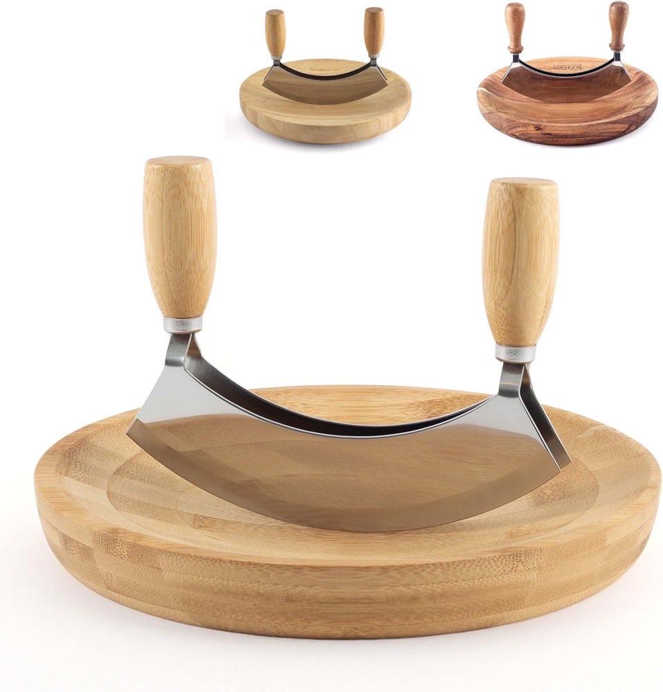 Hanseküche Wiegemesser 17,5 cm mit Bambusmulde - Produktbild