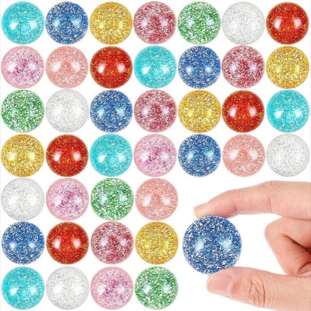 Seamart 30 Stück Glitzer-Flummis, 32 mm