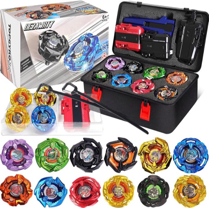 X Kreisel Battle Set, 12 Kreisel mit Box