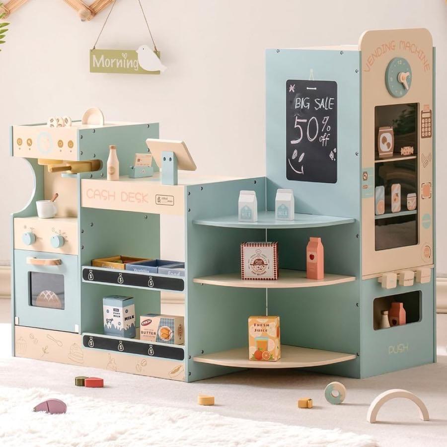 ROBUD ROBUD Kinder Kaufladen mit Kasse und Kaffeemaschine