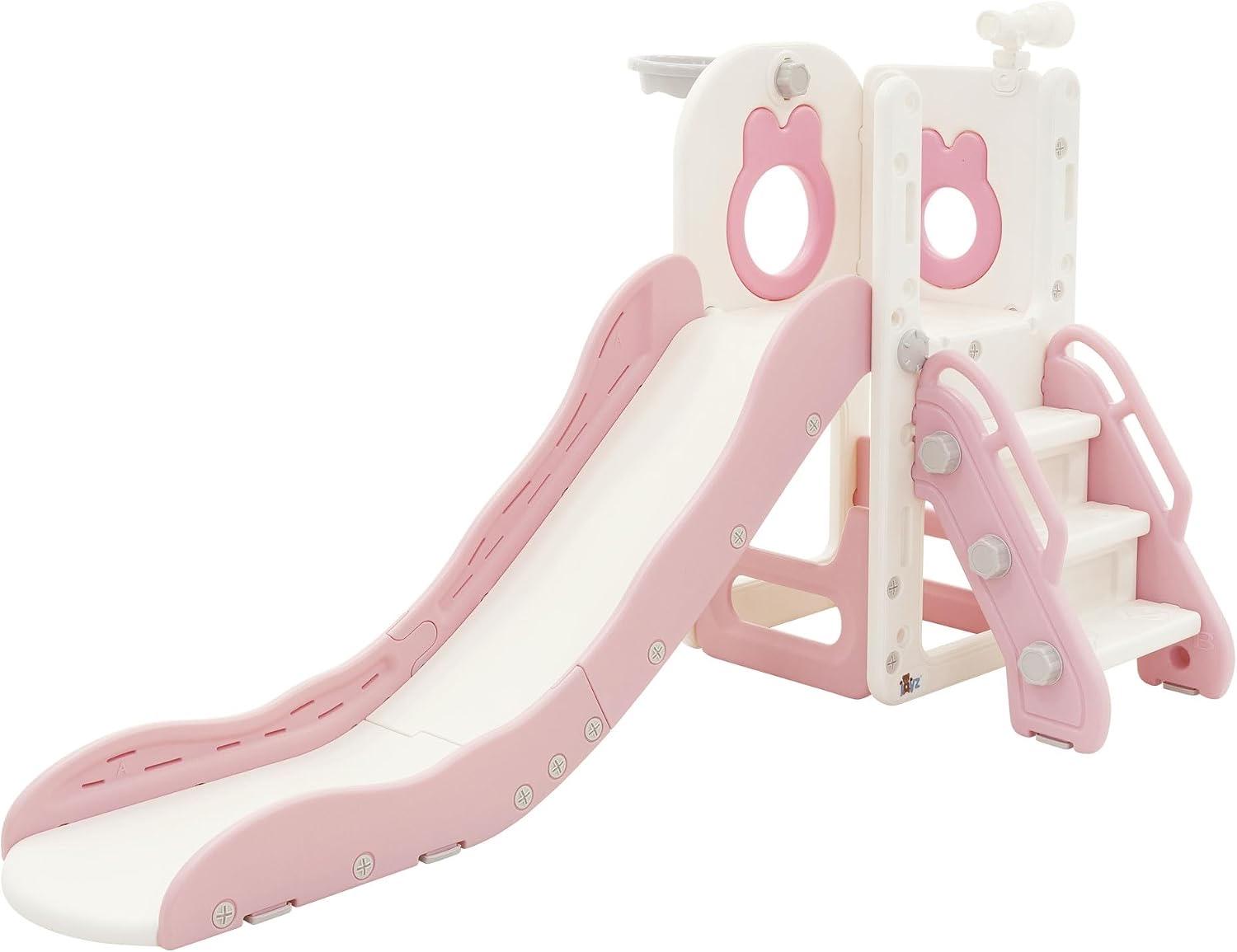 Joyz 3-in-1 Rutsche, Weiß-Rosa