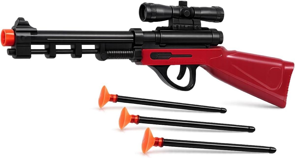 STUWU STUWU Pfeilgewehr mit 3 Saugnapf-Pfeilen, 29 cm