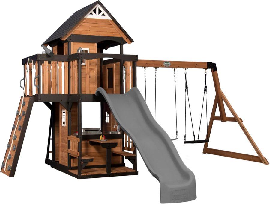 Backyard Discovery Canyon Creek Spielturm aus FSC Holz mit Rutsche