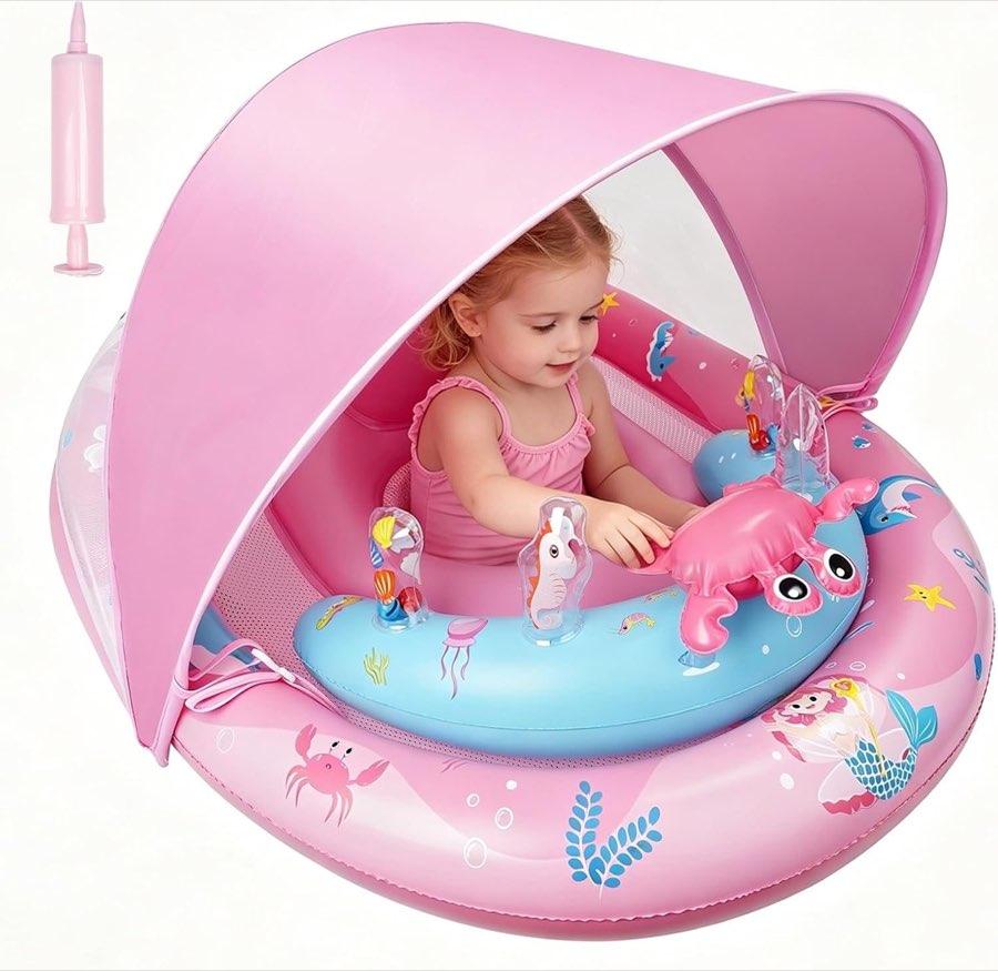 AivaToba Baby Schwimmring mit Sonnendach, UPF50+