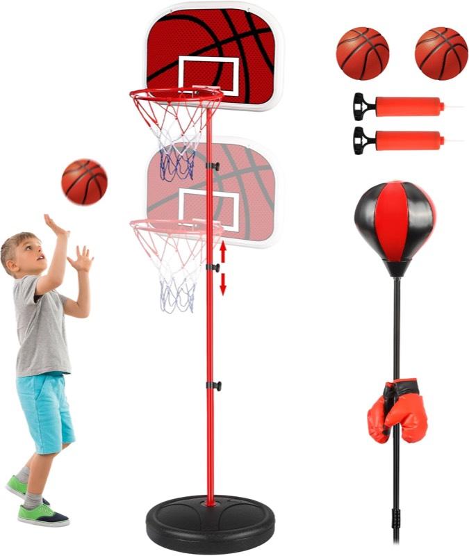 Aragallant 2-in-1 Basketballkorb und Boxsack