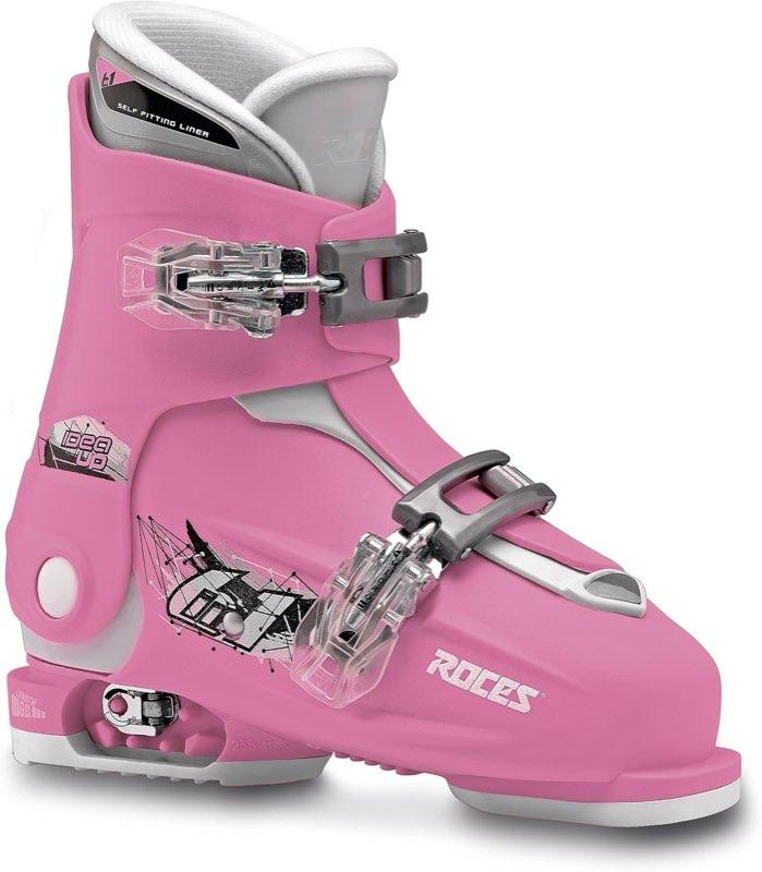 Roces Kinder Skischuhe Idea Up Größenverstellbar, Deep Pink-White