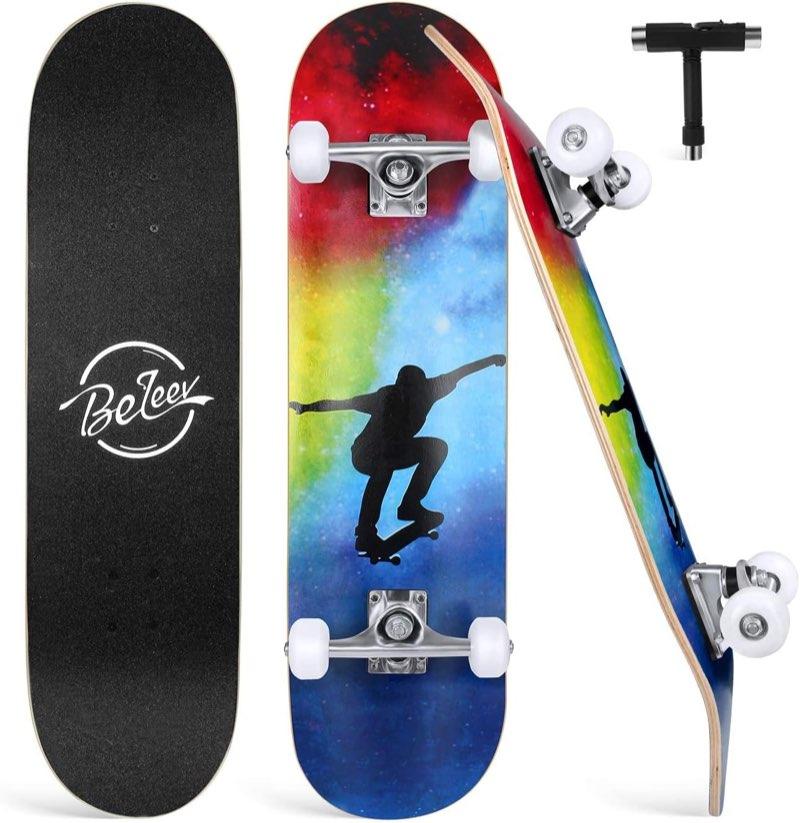 BELEEV BELEEV Skateboard 31 × 8 Zoll, Blau Nebulae