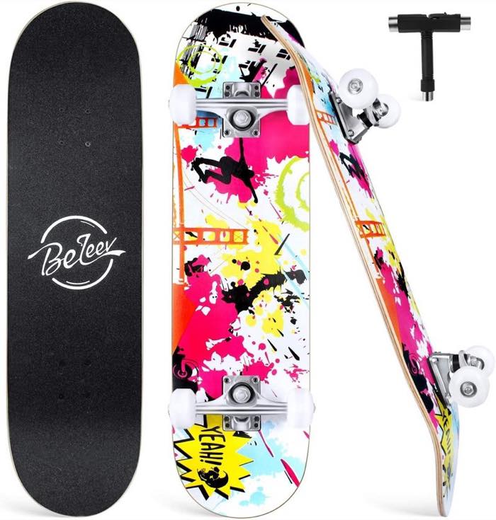 BELEEV Skateboard 31 × 8 Zoll, Graffiti