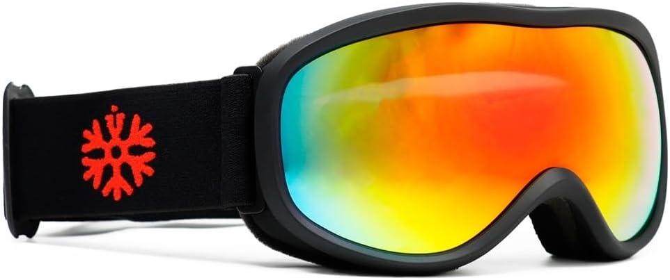 IVOL Kinder Skibrille matt schwarz, rot verspiegelt