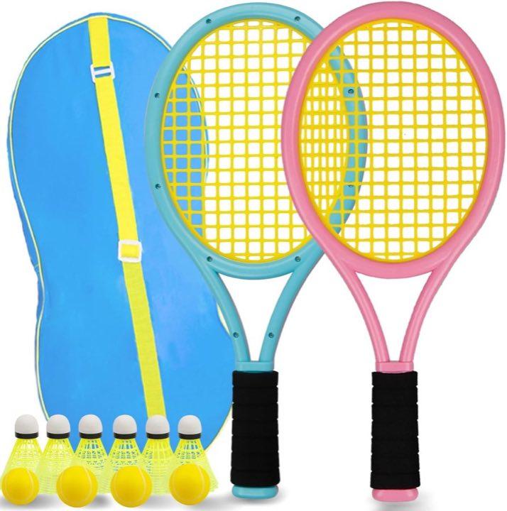 Kinder Tennisschläger Set 17 Zoll mit weichen Bällen und Federbällen