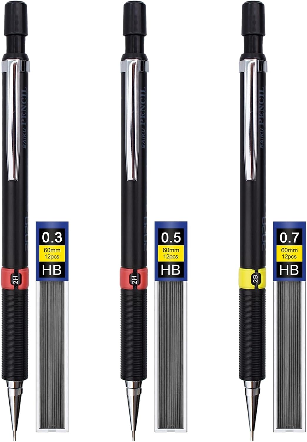 ZJCANGLIU Druckbleistift-Set 0,3, 0,5 und 0,7 mm