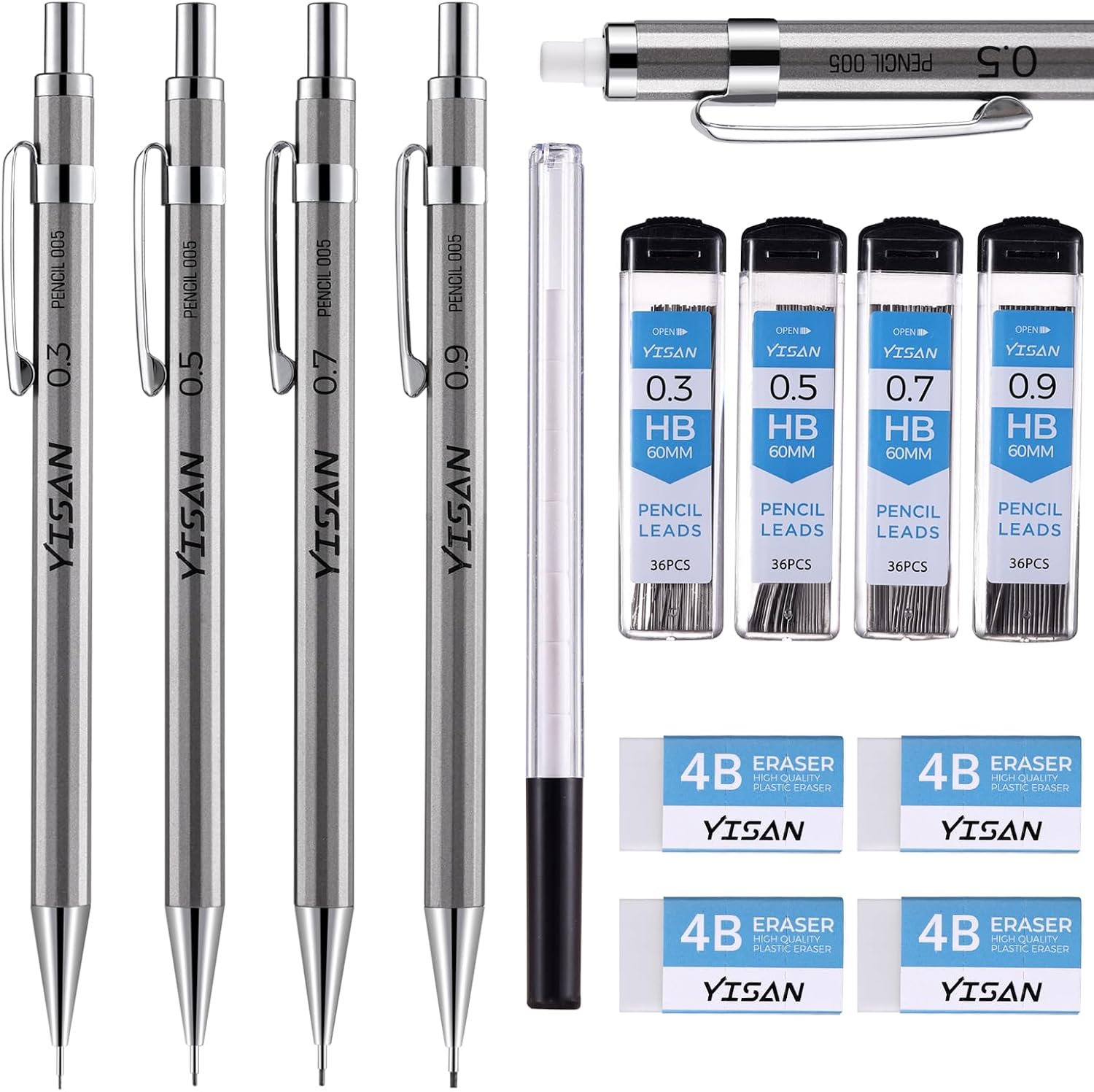 YISAN Metall-Druckbleistift-Set 0,3 bis 0,9 mm