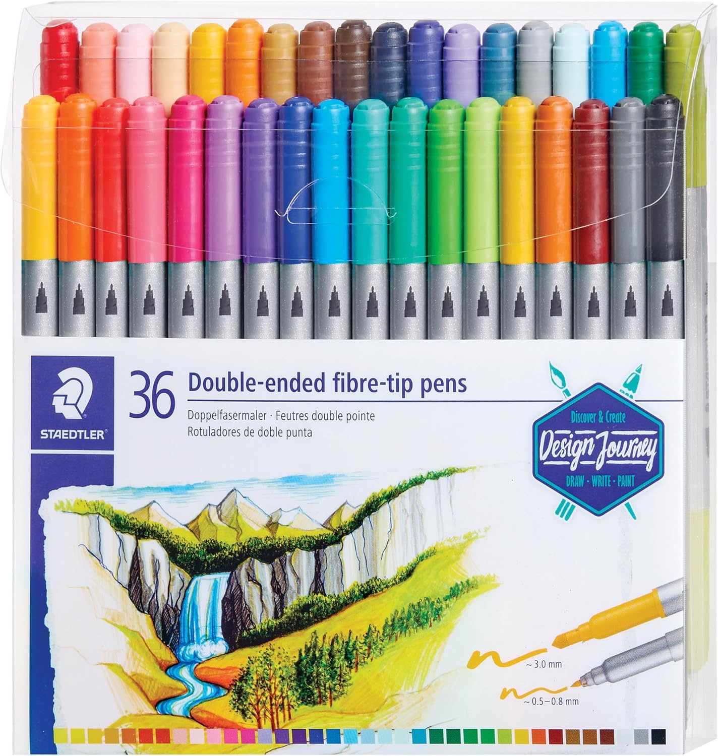 STAEDTLER 3200 Doppelfasermaler, 36er Etui