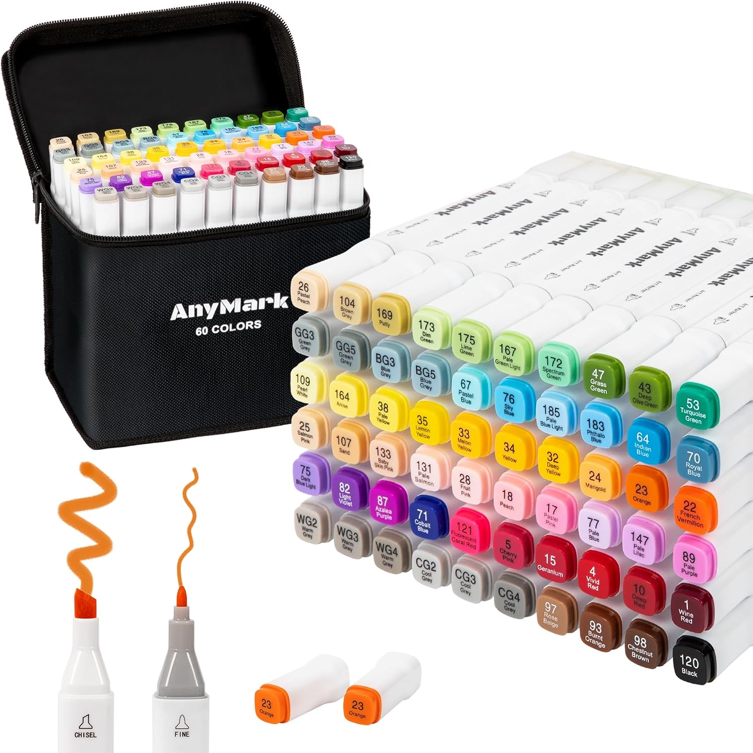 AnyMark Alkoholmarker, 60 Farben
