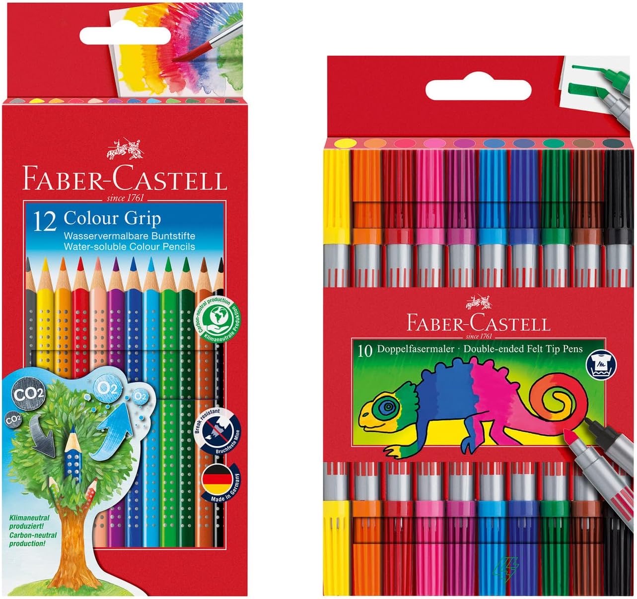 Faber-Castell Stifte-Set, 10 Filz- und 12 Buntstifte