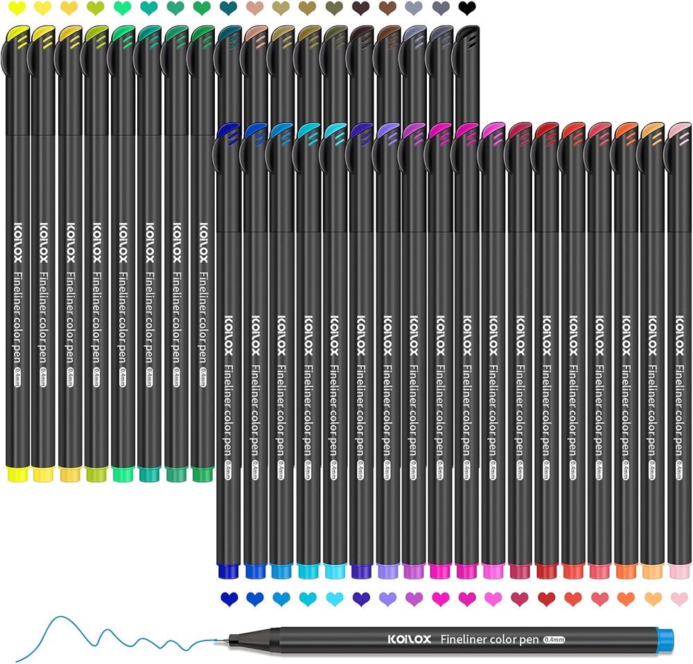 Koilox Fineliner-Set, 36 Farben