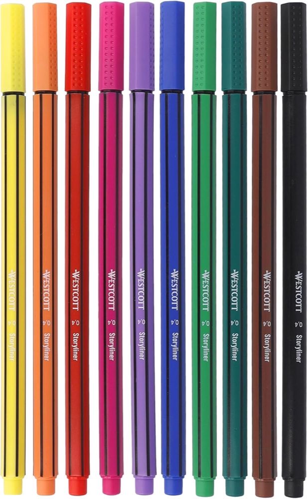 Westcott STORYLINER Fineliner, 10er Mix