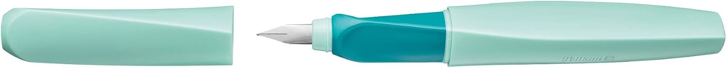 Pelikan Twist Füllhalter, Edelstahl-Feder in Strichbreite M inkl. Tintenpatrone, neo mint
