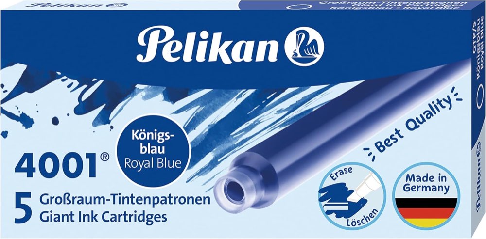 Pelikan Großraum-Tintenpatronen 4001 Königsblau, 5 Stück