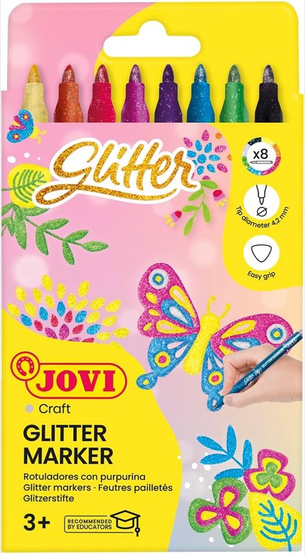 Jovi Jovi Glitzer-Filzstifte, 8 Farben