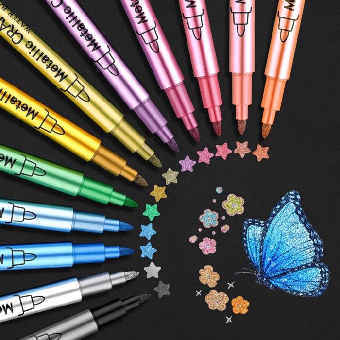 Funnasting Metallic Marker, 12 Farben