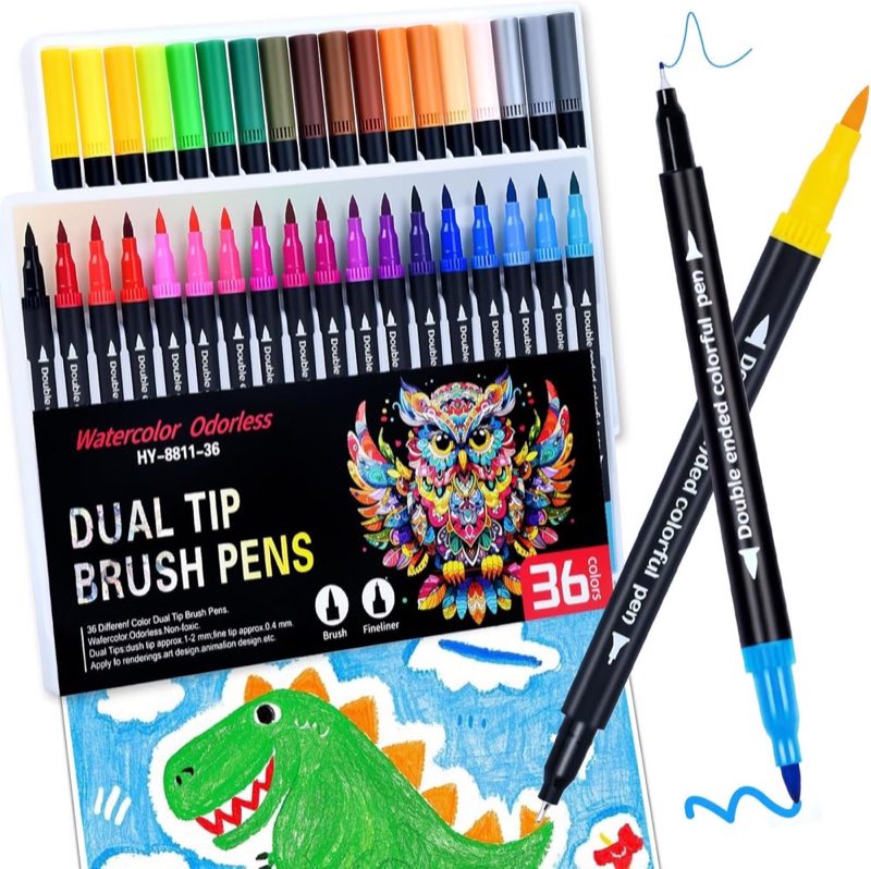 Keukenket Dual Brush Pen Set, 36 Farben
