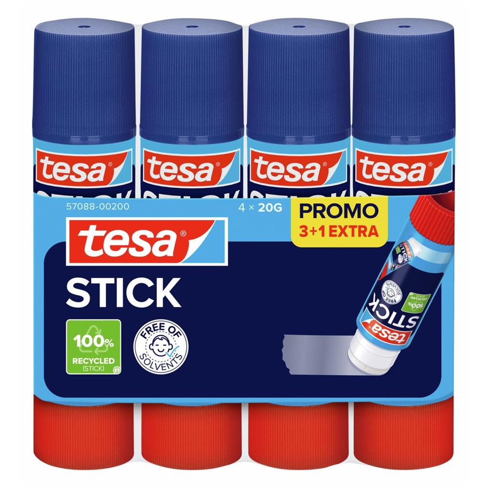 tesa STICK Klebestift, 4 × 20 g