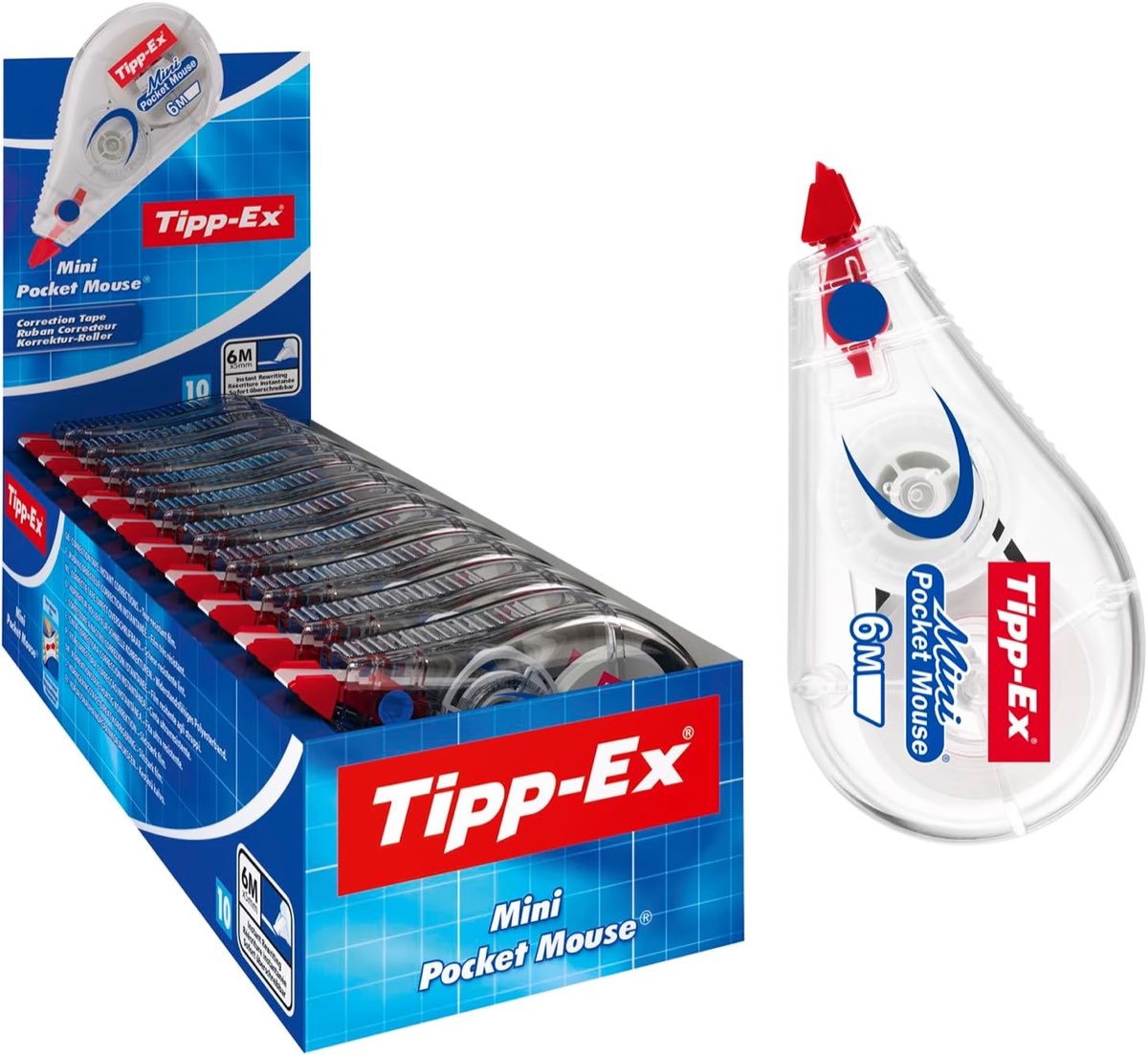 Tipp-Ex Mini Pocket Mouse, 10 Stück 6 m x 5 mm