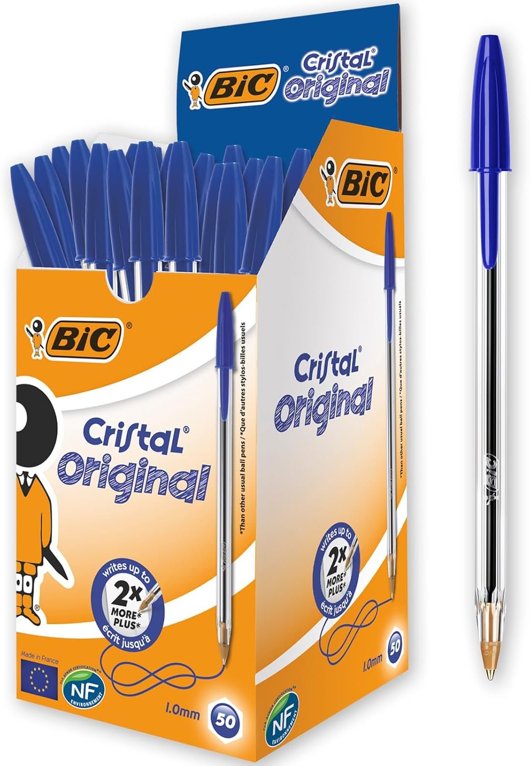 BIC Cristal Original Kugelschreiber blau, 50 Stück