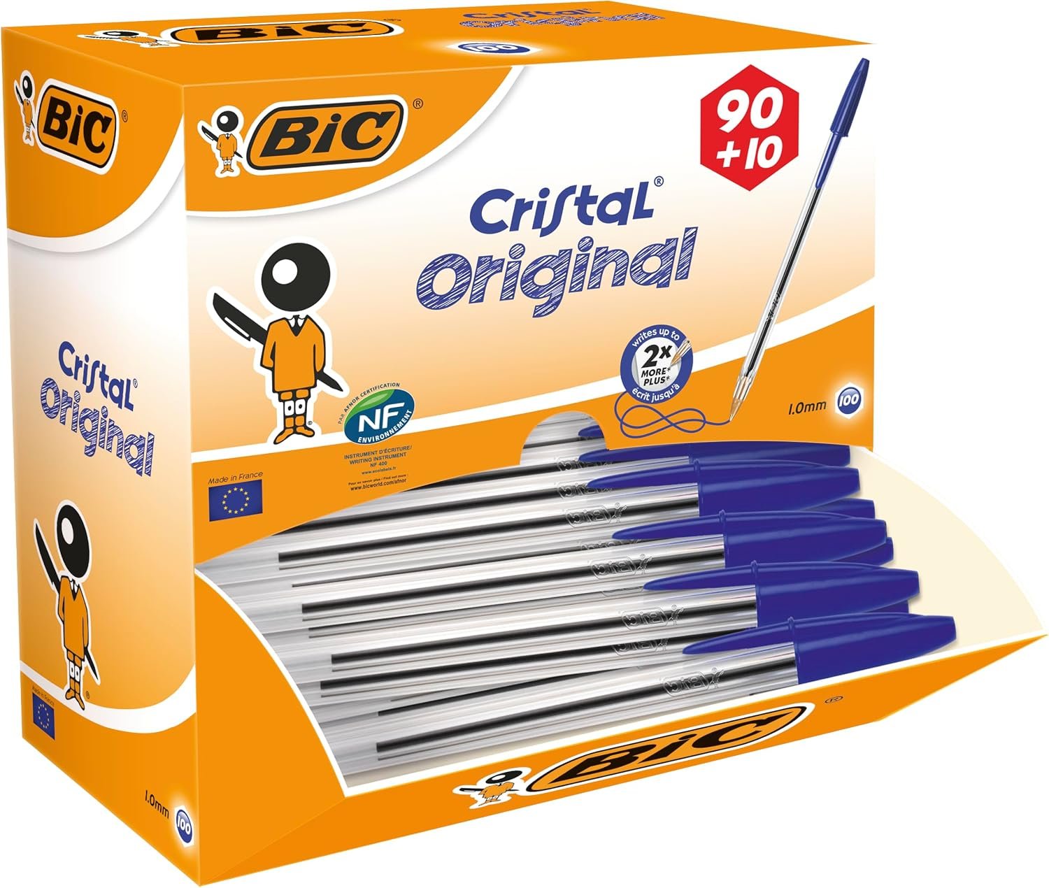 BIC Cristal Original Kugelschreiber blau, 100 Stück