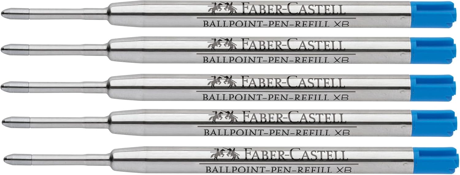 Faber-Castell Kugelschreiberminen XB, blau, 5 Stück – Testsieger Kugelschreibermine