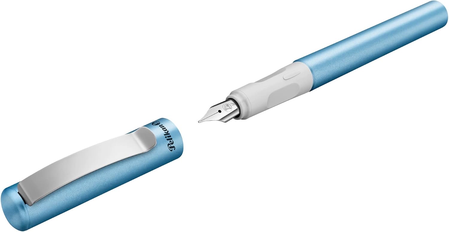 Pelikan Füller Pina Colada inkl. Standard-Tintenpatrone, nachfüllbar, für Rechts- und Linkshänder, blau, 1 Stück