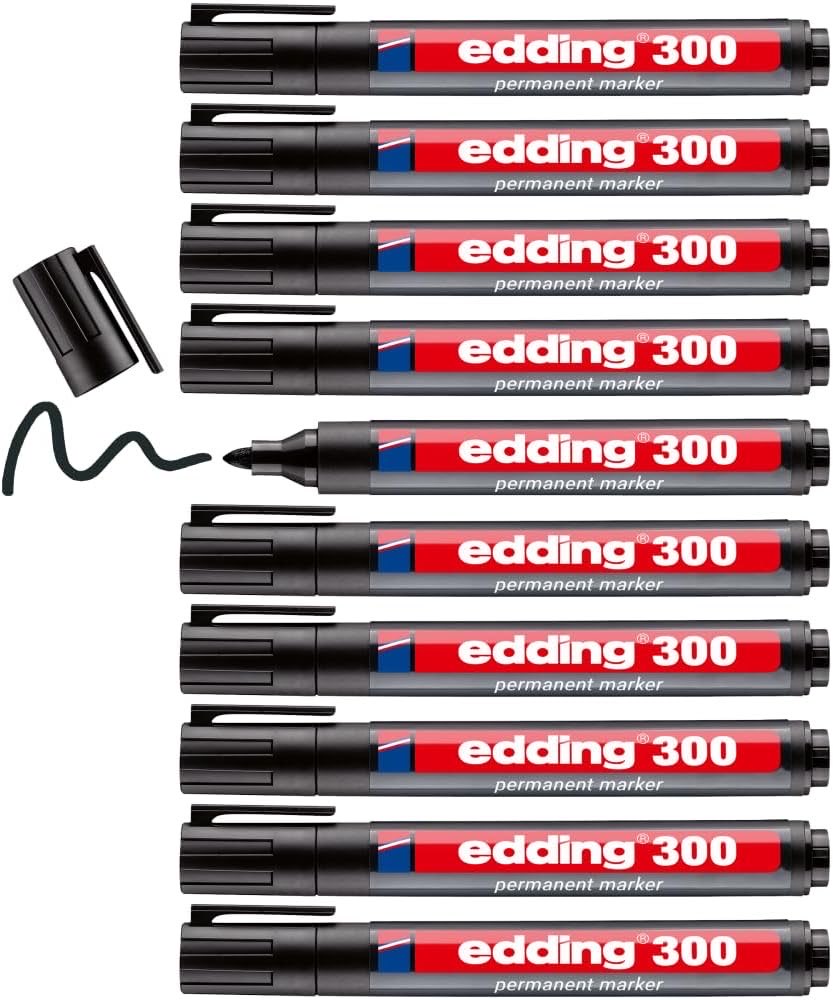 edding edding 300 Permanentmarker, schwarz, 10 Stifte