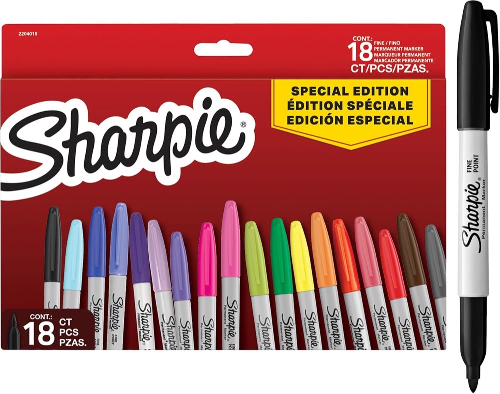 Sharpie Permanent Marker, feine Spitze, 18 Farben