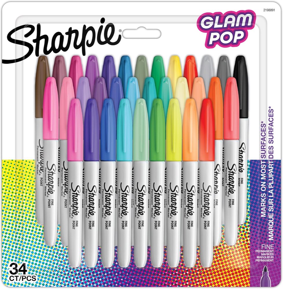 Sharpie Glam Pop Permanent Marker, feine Spitze, 34 Stifte