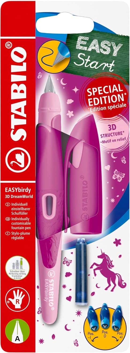 STABILO EASYbirdy pink, Rechtshänder – Testsieger Schreiblernfüller