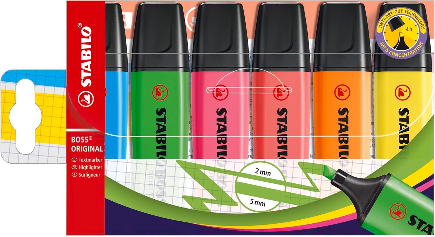 STABILO STABILO BOSS ORIGINAL, 6 Neonfarben