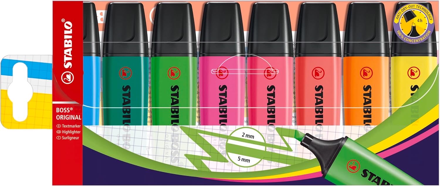 STABILO BOSS ORIGINAL, 8 Neonfarben
