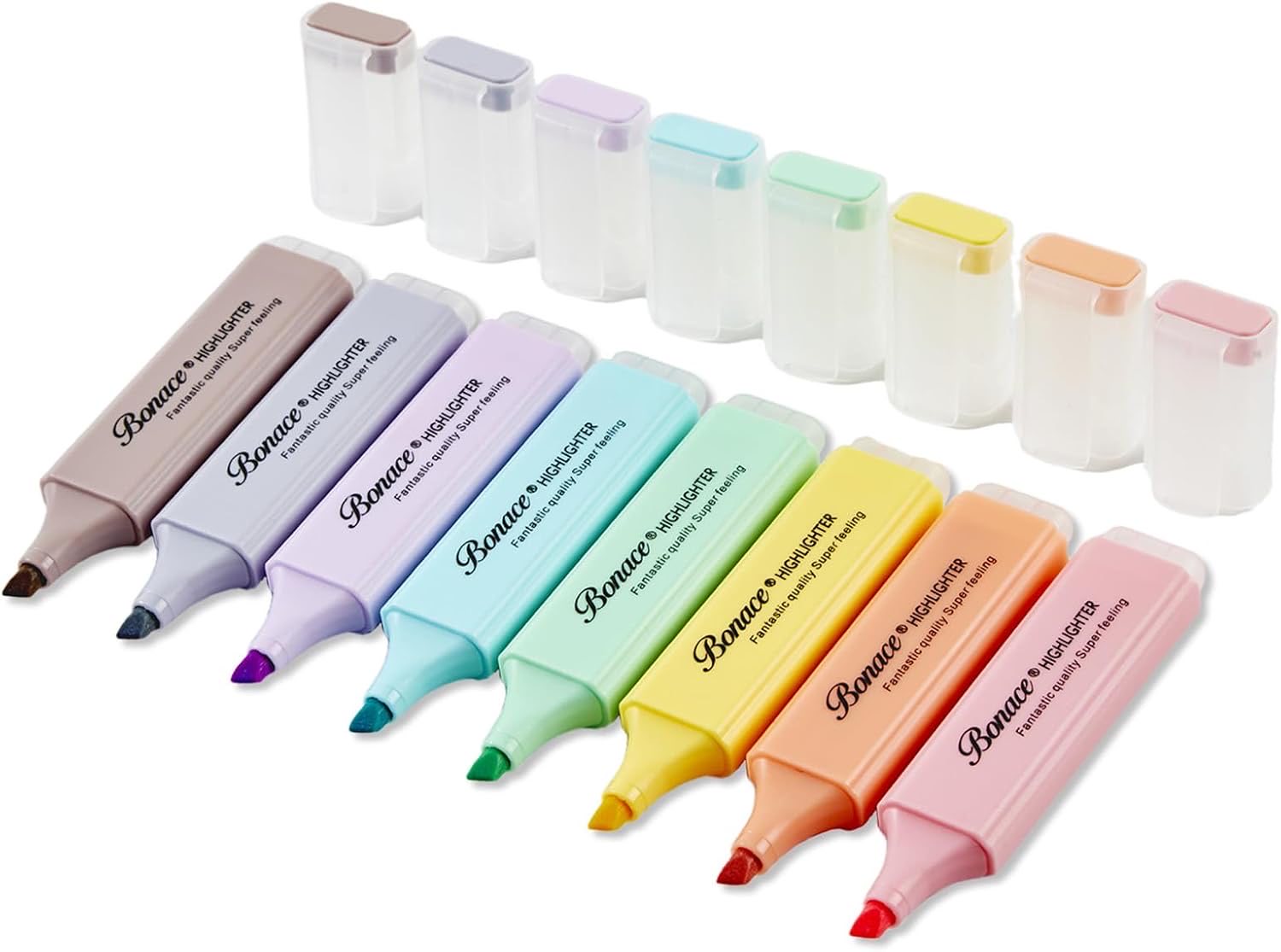 BONACE Pastell-Textmarker, 8 Stück