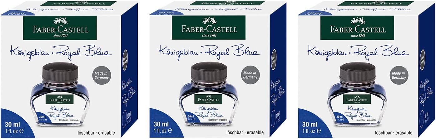 Faber-Castell Faber-Castell Tintenfass Königsblau, 3 × 30 ml