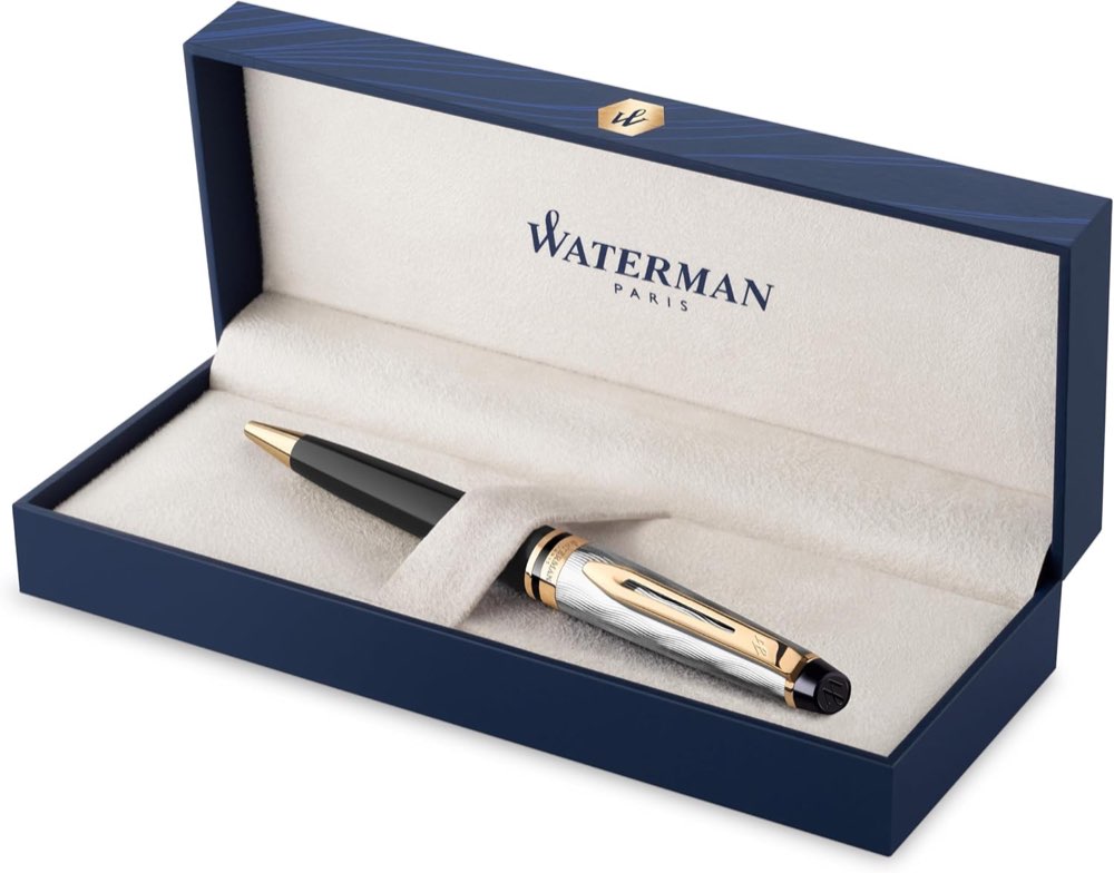 Waterman Expert Kugelschreiber Schwarz mit ziselierter Kappe